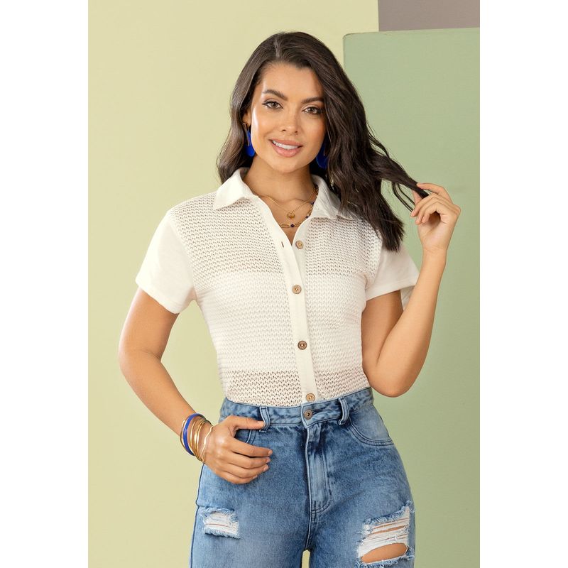 Camisa Mujer Marfil Mp 105841