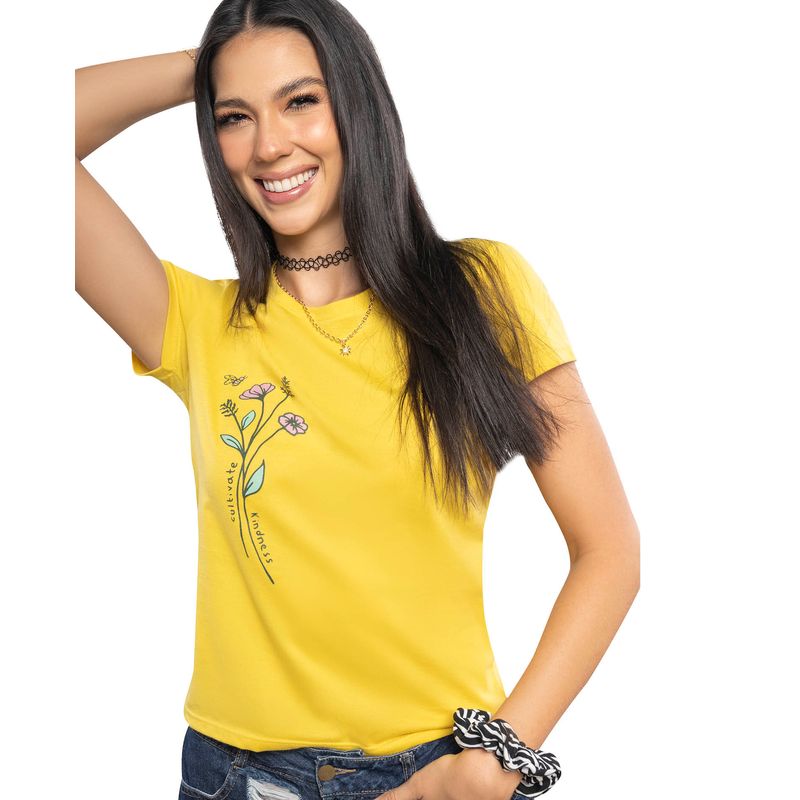 Camiseta Mujer Amarillo Atypical 3704
