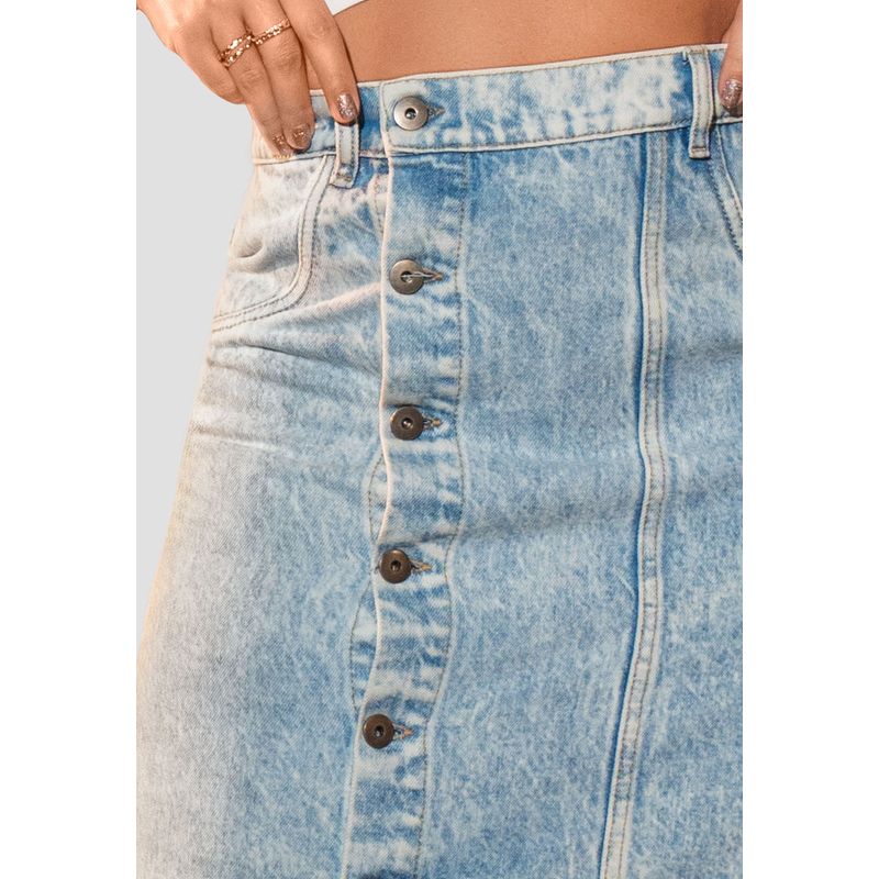 Falda Larga Mujer Azul Claro Mp 105528