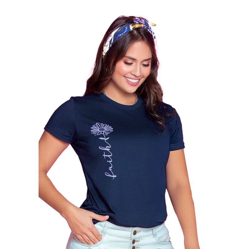 Camiseta Mujer Azul Navy Atypical 87101