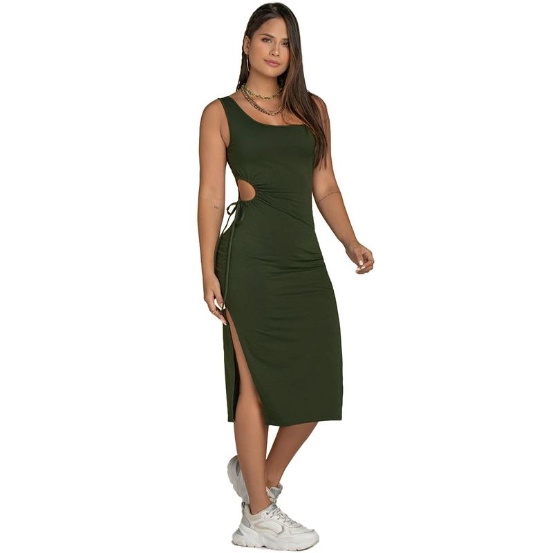 Vestido Juvenil Verde Militar Atypical 93562