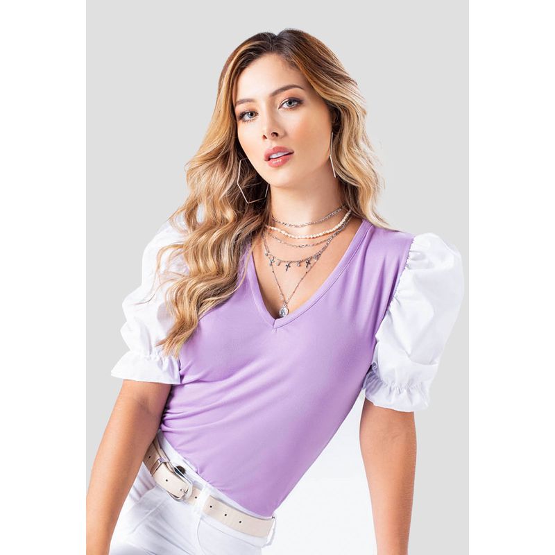Camiseta Mujer Bicolor Mp 89808