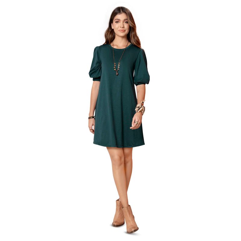 Vestido Corto Mujer Verde Botella Rutta 86023