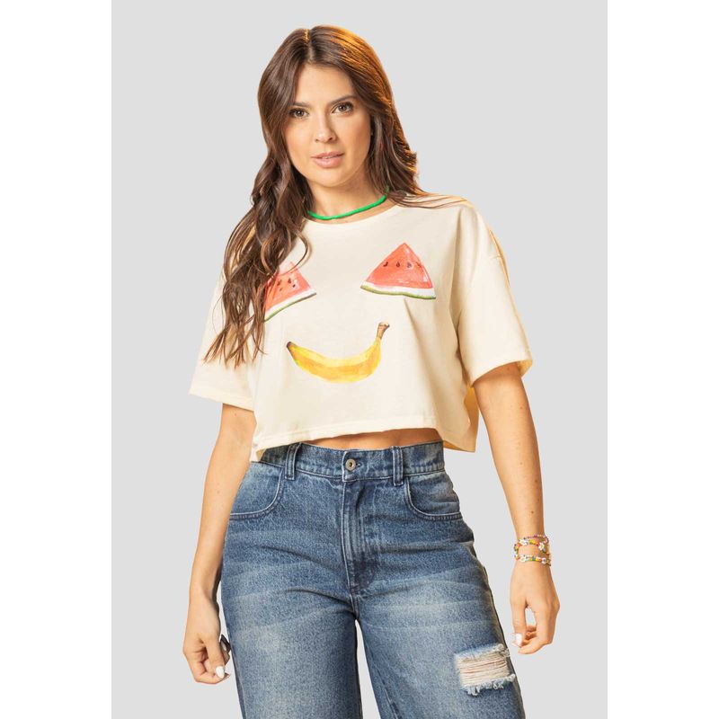 Camiseta Mujer Beige Atypical 408