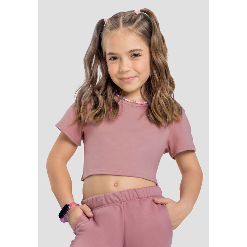 Crop Top Infantil Femenino Rosa Mp 4132