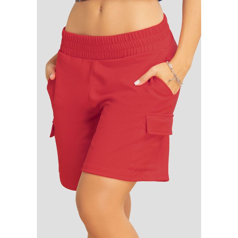 Bermuda Short Mujer Rojo Atypical 693