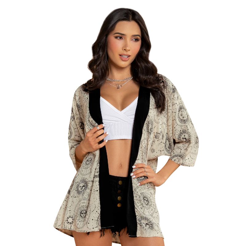 Kimono Mujer Estampado Atypical 89136