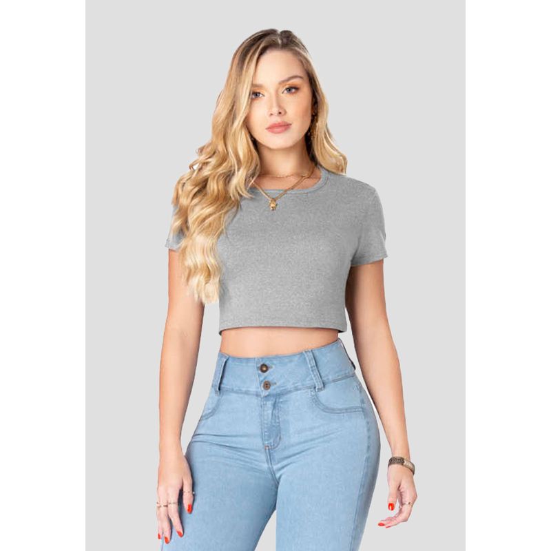 Crop Top Mujer Gris Mp 91816