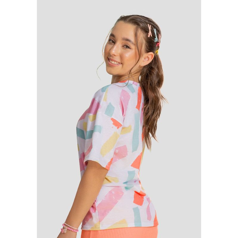 Camiseta Infantil Femenino Estampado Mp 106254