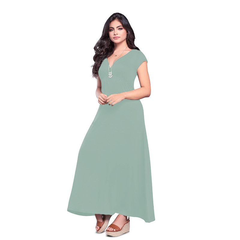 Vestido Largo Mujer Verde Oliva Mp 79860
