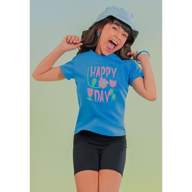 Camiseta Infantil Femenino Azul Mp 104909