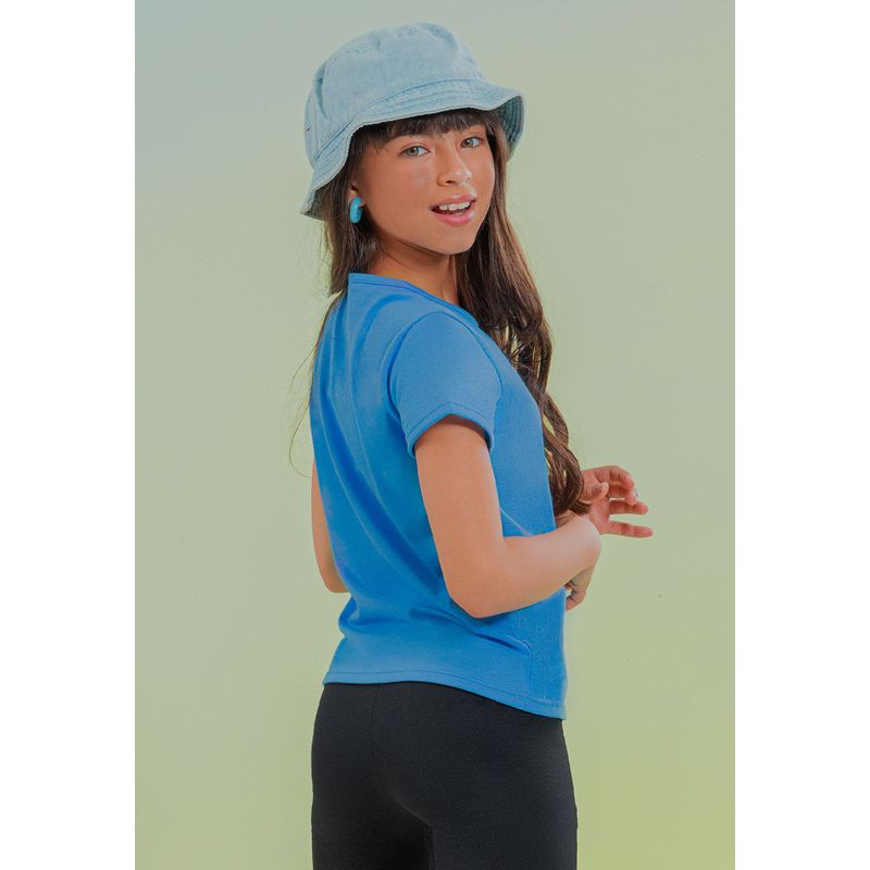 Camiseta Infantil Femenino Azul Mp 104909