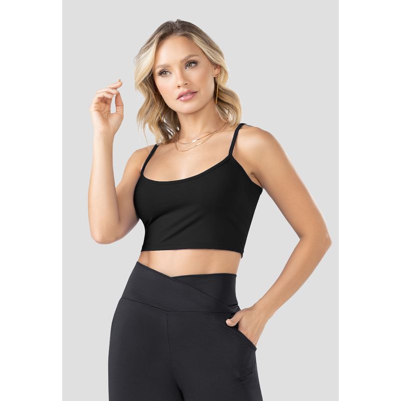 Crop Top Mujer Negro Mp 100229