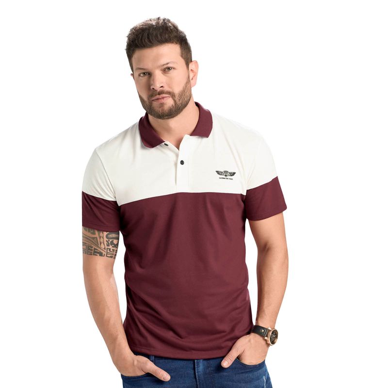 Polo Hombre Rojo-Blanco Mp 78123