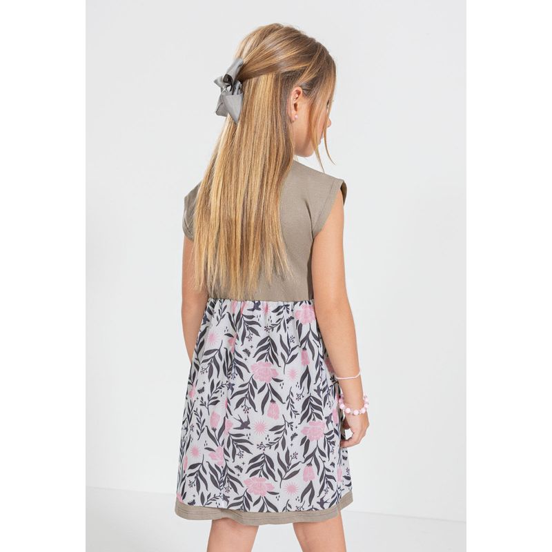 Vestido Infantil Femenino Taupe Mp 106230