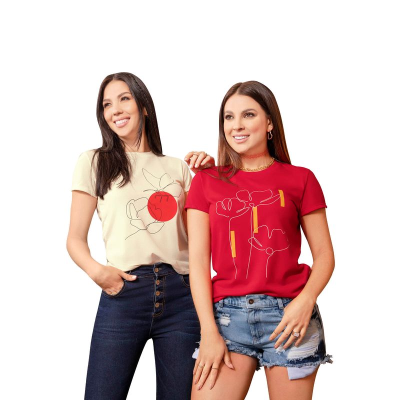 Camiseta Mujer Rojo Atypical 9558