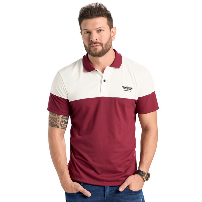 Polo Hombre Rojo-Blanco Mp 78123