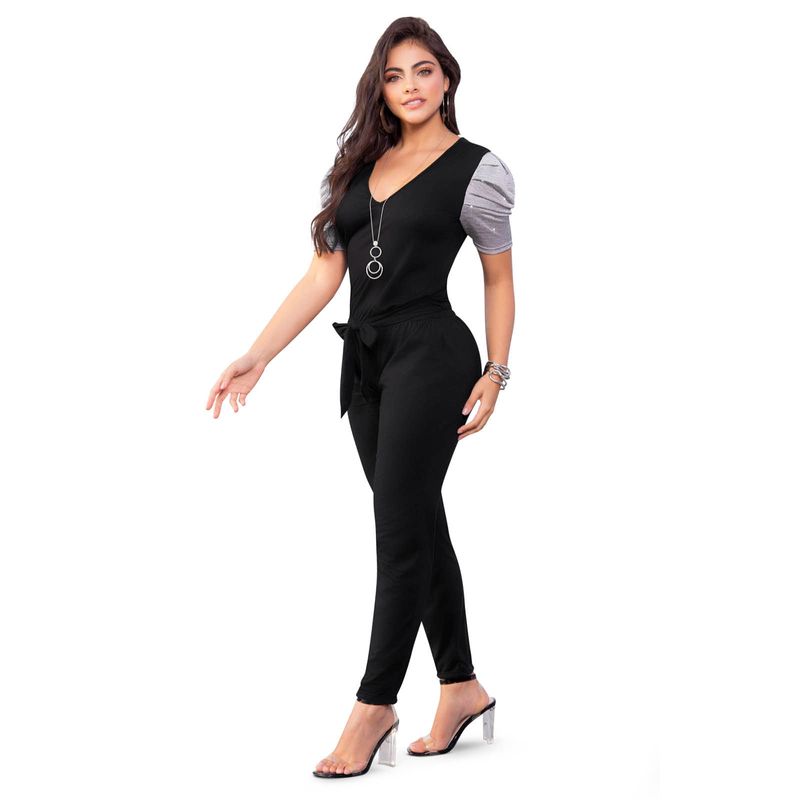Enterizo Largo Mujer Negro Mp 92517