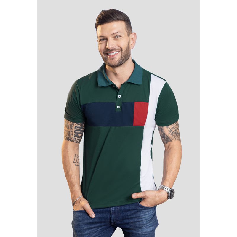Polo Hombre Verde Botella Mp 6444