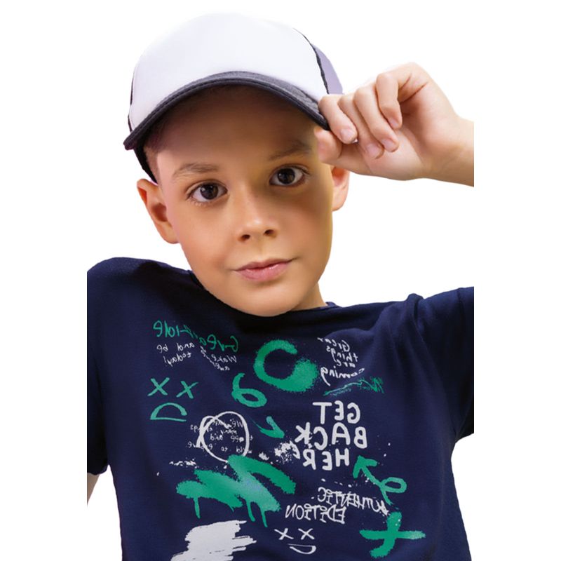 Camiseta Infantil Masculino Azul Mp 9292