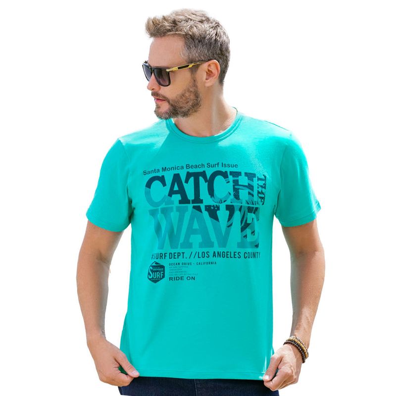 Camiseta Hombre Verde Mp 7089