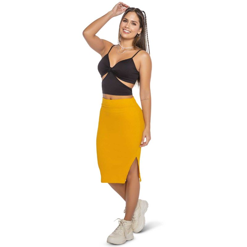 Falda Larga Mujer Amarillo Atypical 34748