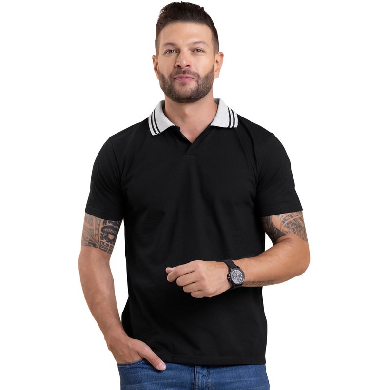 Polo Hombre Negro Mp 4104
