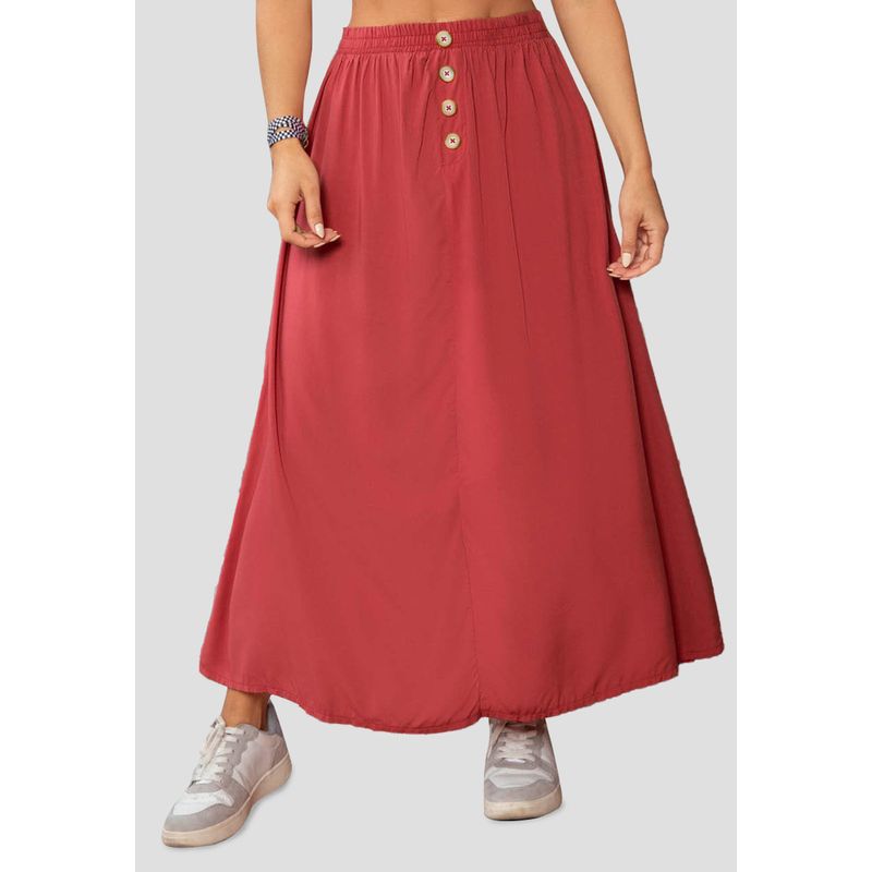 Falda Larga Mujer Granate Mp 89548