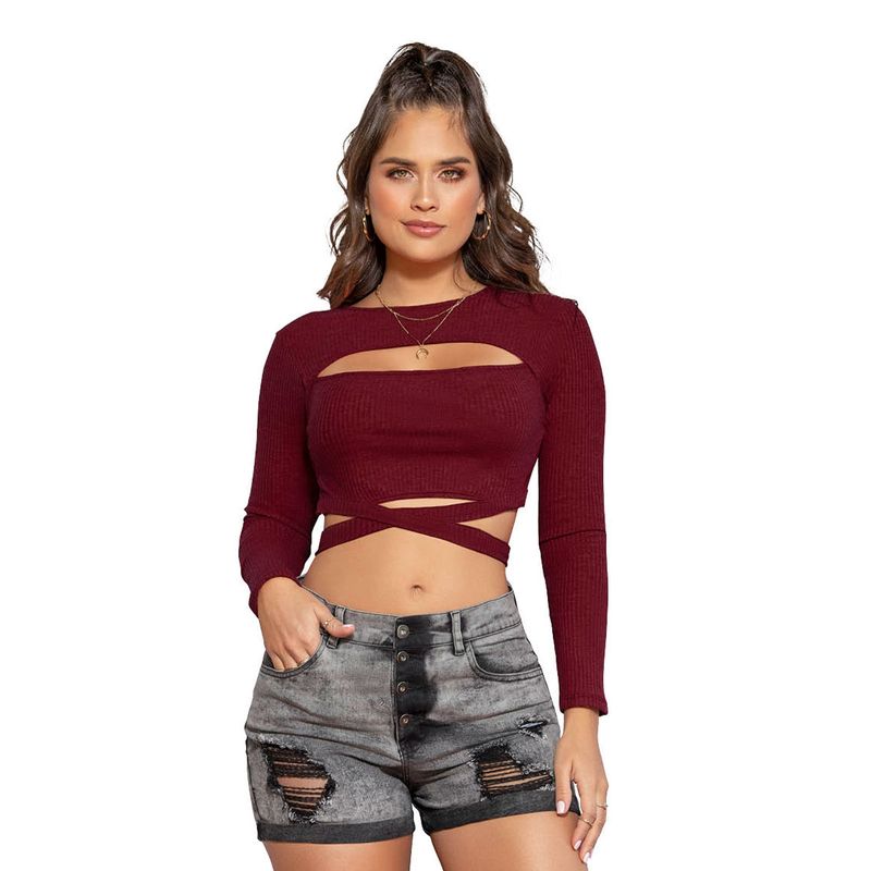 Blusa Mujer Vinotinto Mp 88095