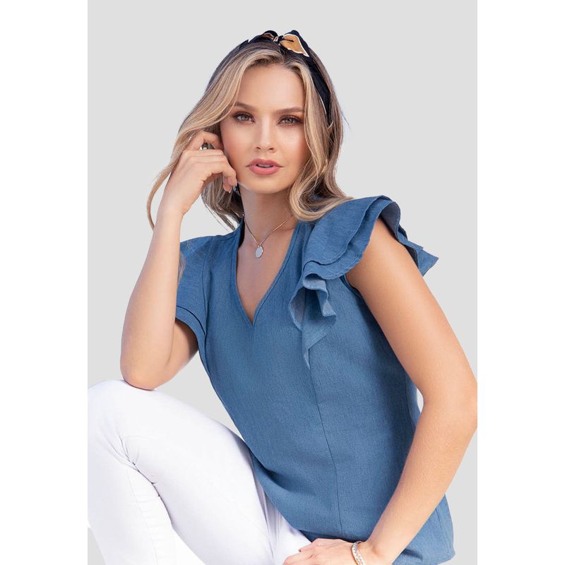 Blusa Mujer Azul Mp 87239