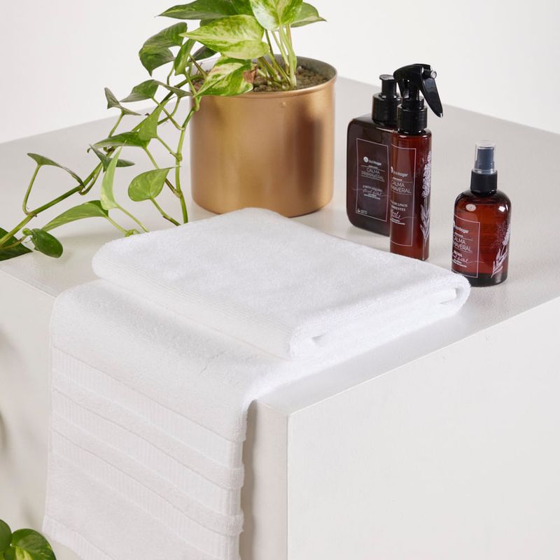 Toalla De Manos 100% Algodón 620 gr Malibú Blanca 50 x 90 cm