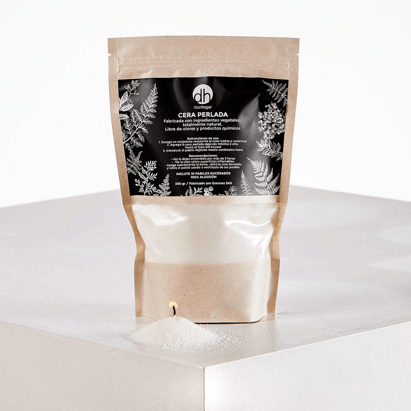 Cera Perlada para Velas 300 gr + 10 Pabilos