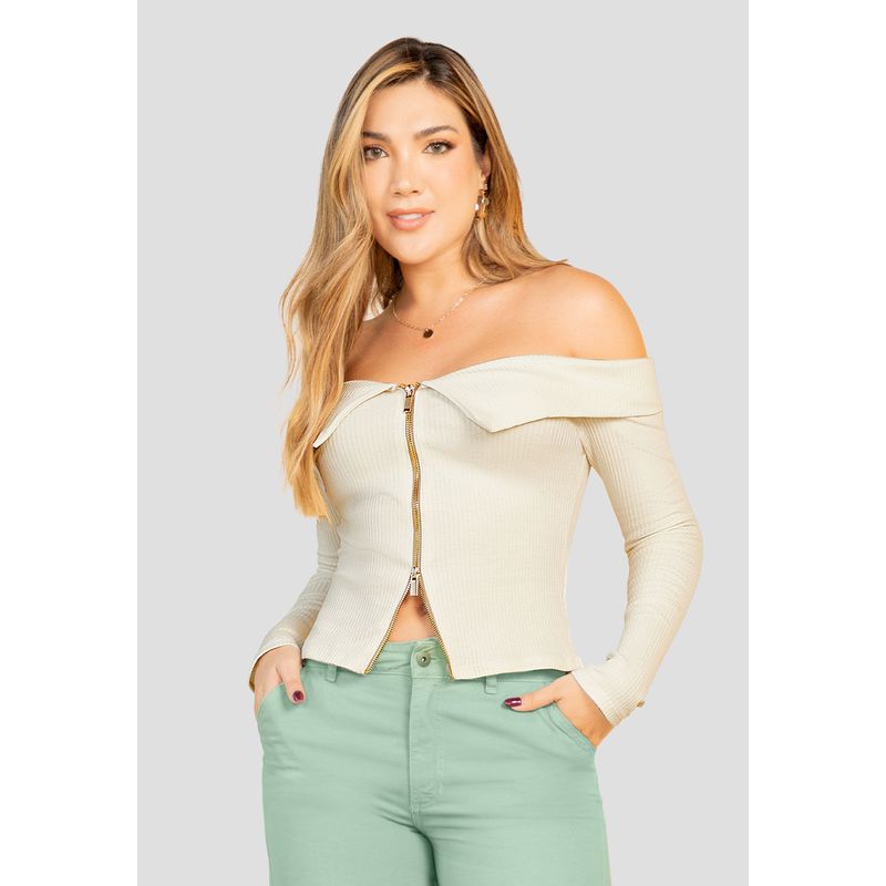 Blusa Mujer Crema Mp 110166
