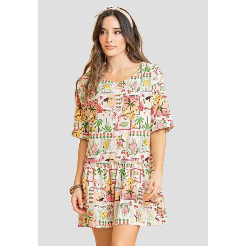 Vestido Corto Mujer Estampado Rutta 107951