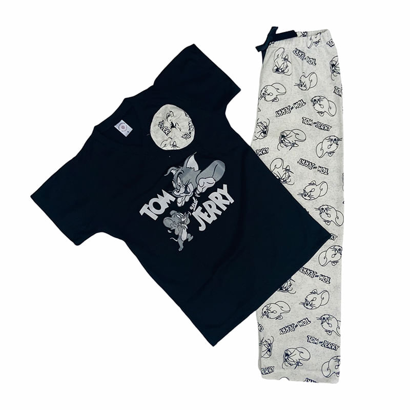 Tom y Jerry Negro/Beige Niña PL MC