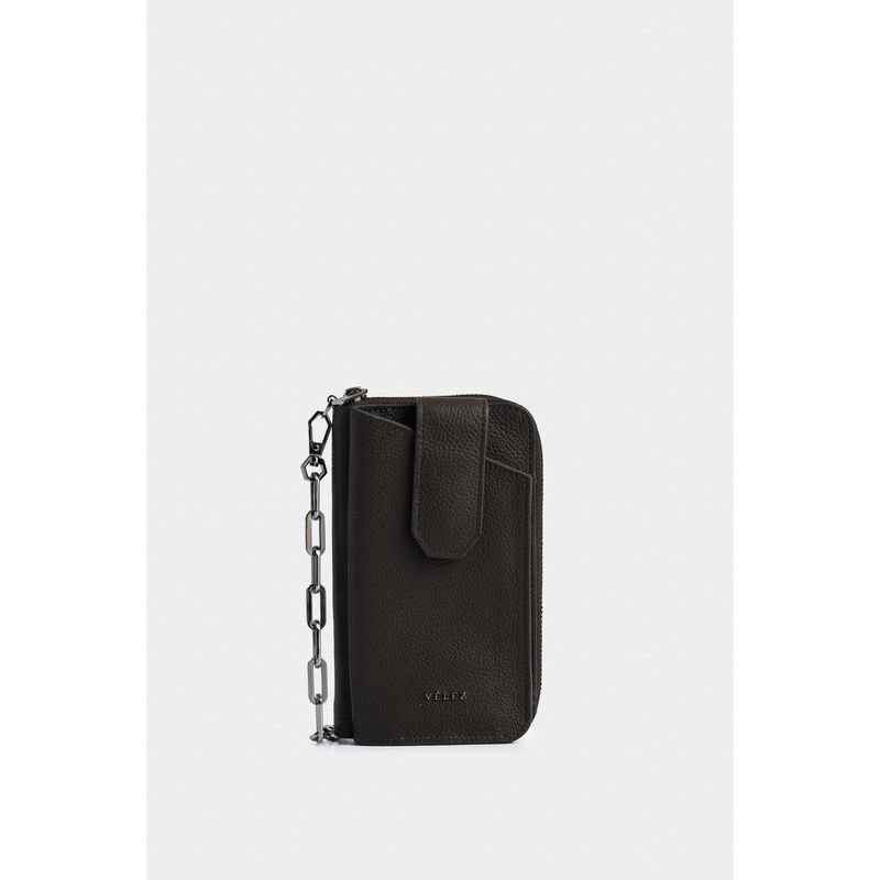 Porta chequera Ibiza de cuero para mujer cadena removible