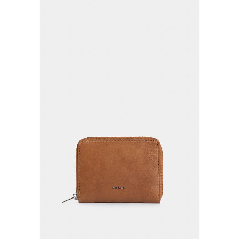 Billetera Grecia de cuero para mujer con cremallera