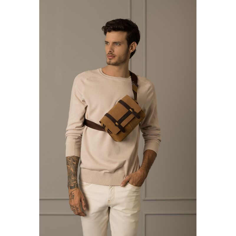 Riñonera casual de cuero vintage