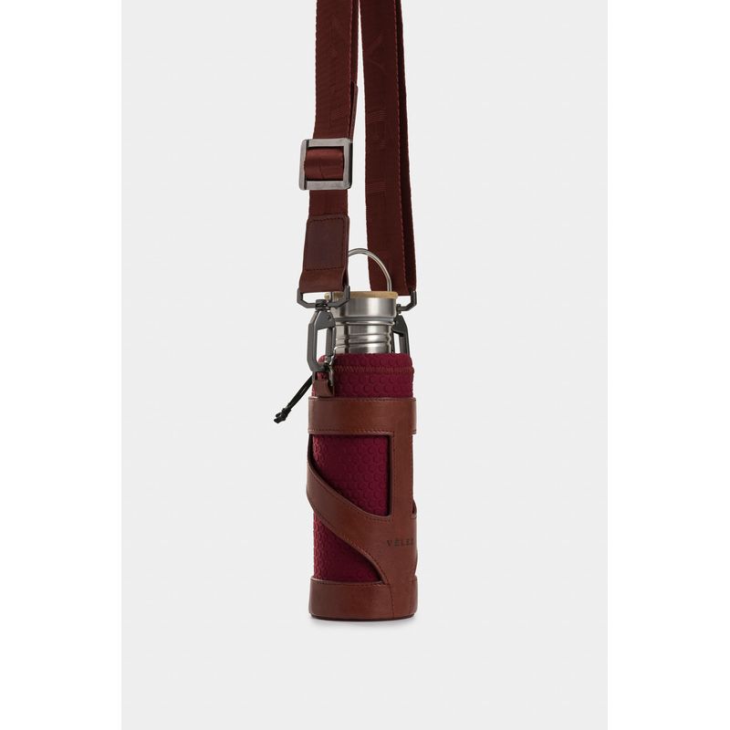 Porta botella Duna de cuero y neopreno para hombre ajustable
