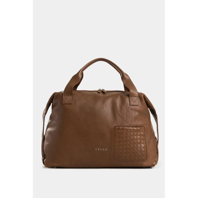 Bowling river de cuero para hombre bolsillo tejido