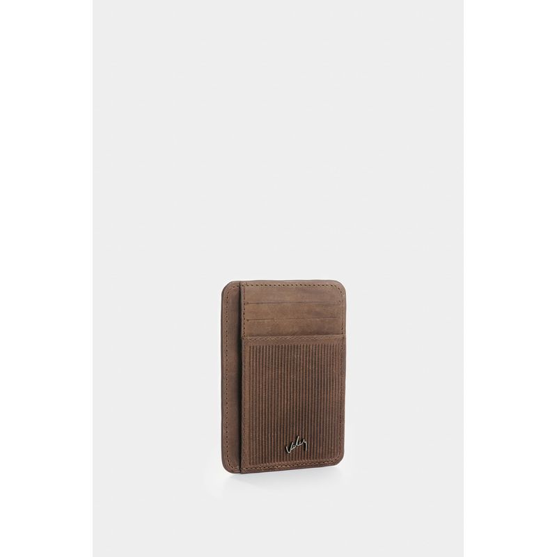Porta tarjetas Vértice de cuero para hombre detalle rayas