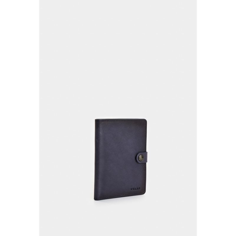 Porta pasaporte Evolet de cuero para hombre sistema broche