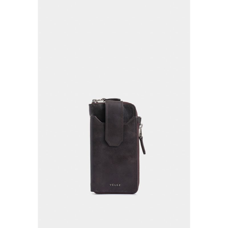 Billetera halo de cuero para hombre porta celular