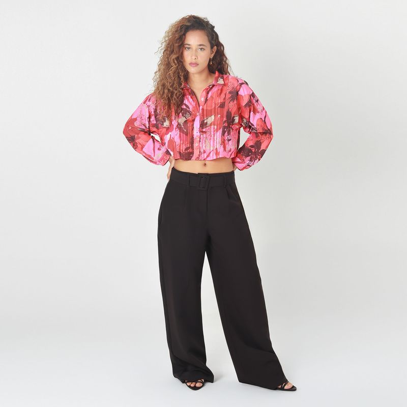 Pantalon Tiro Alto Bota Palazzo