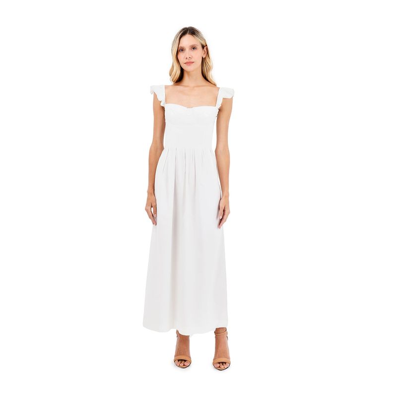 Vestido Largo Flora Marfil