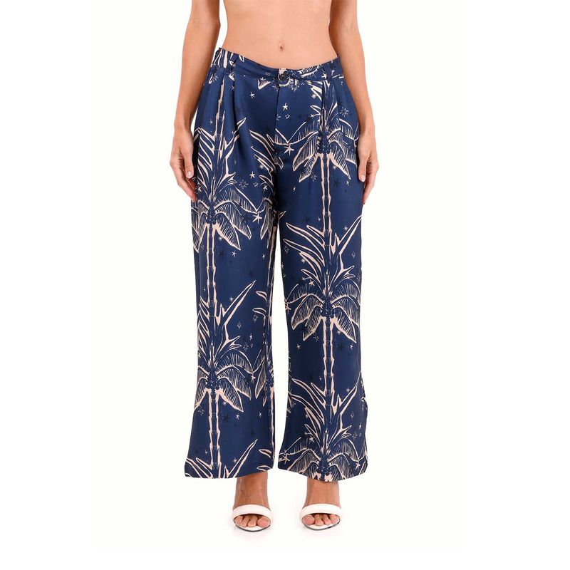 Pantalon Buena Mar Palmeras Azul