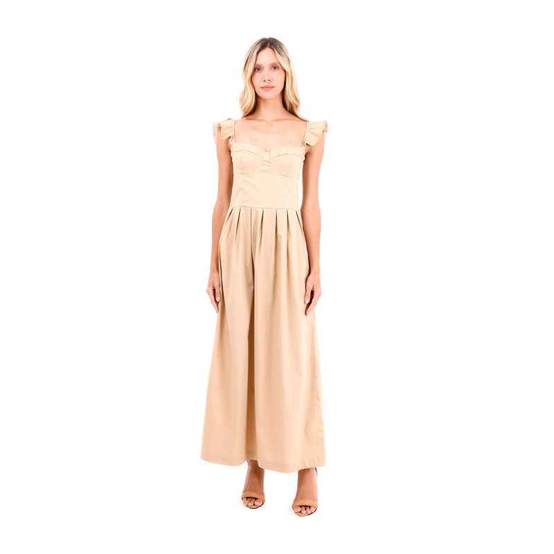 Vestido Largo Flora Toupe