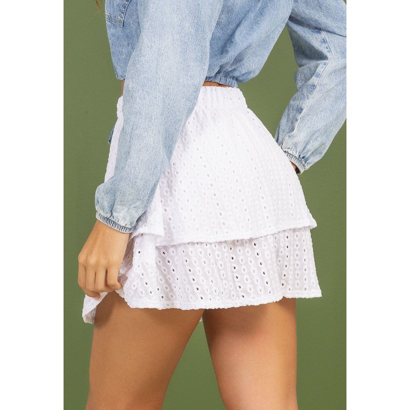 Falda Corta Mujer Blanco Mp 110536