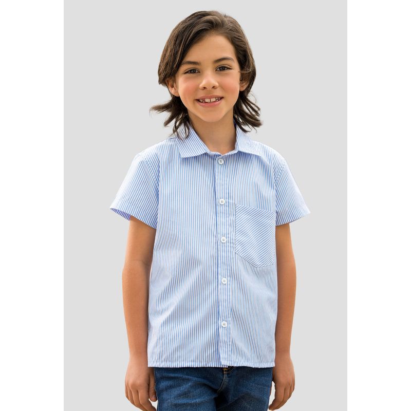 Camisa Infantil Masculino Azul Baby Mp 110869