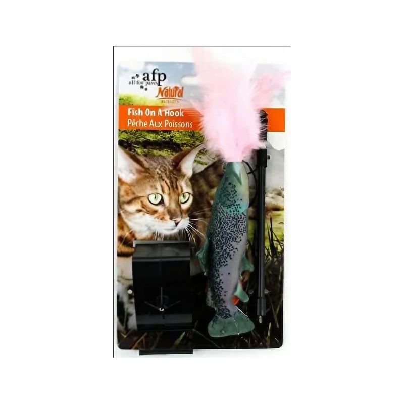 Juguete Gato Caña De Pescar Con Pescado Pluma Para Colgar